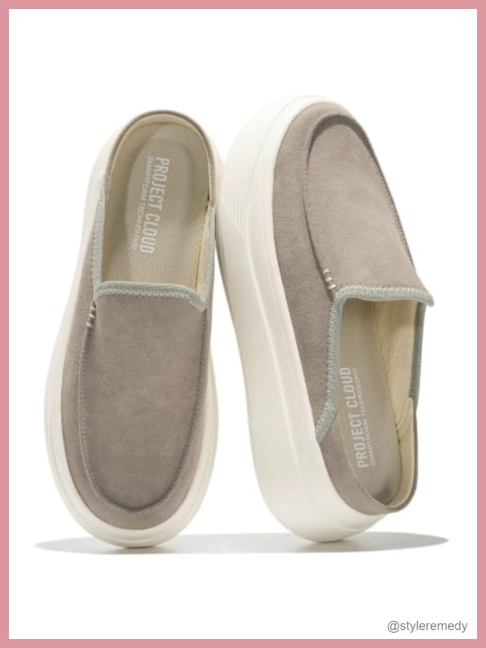 Genuine Leather Platform Mule Loafers for Women Slip-On Comfort Shoes